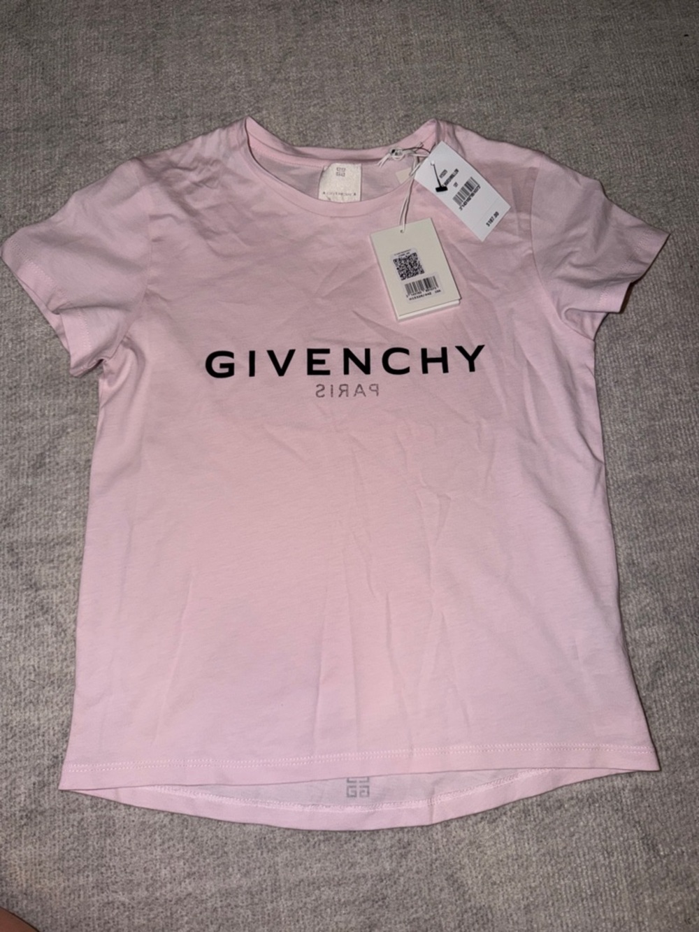 Girls Authentic Givenchy Light Pink Logo T-Shirt NWT